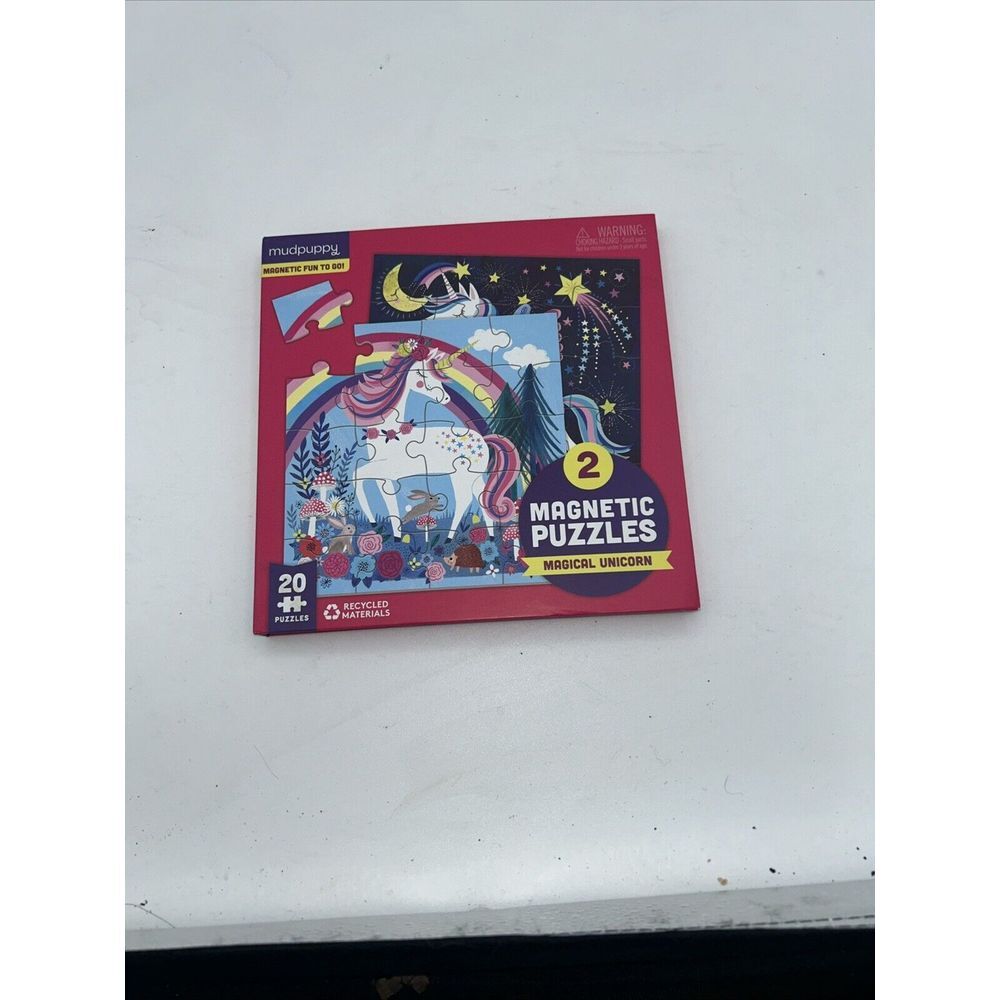 Mudpuppy‎ Magical Unicorn - Tri Fold Magnetic Puzzles Featuring Two 20 Piece ...